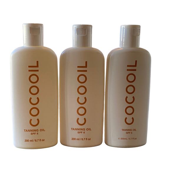 COCOOIL SPF 6Tanning Oil, 6.7 fl oz each, Organic Coconut Oil